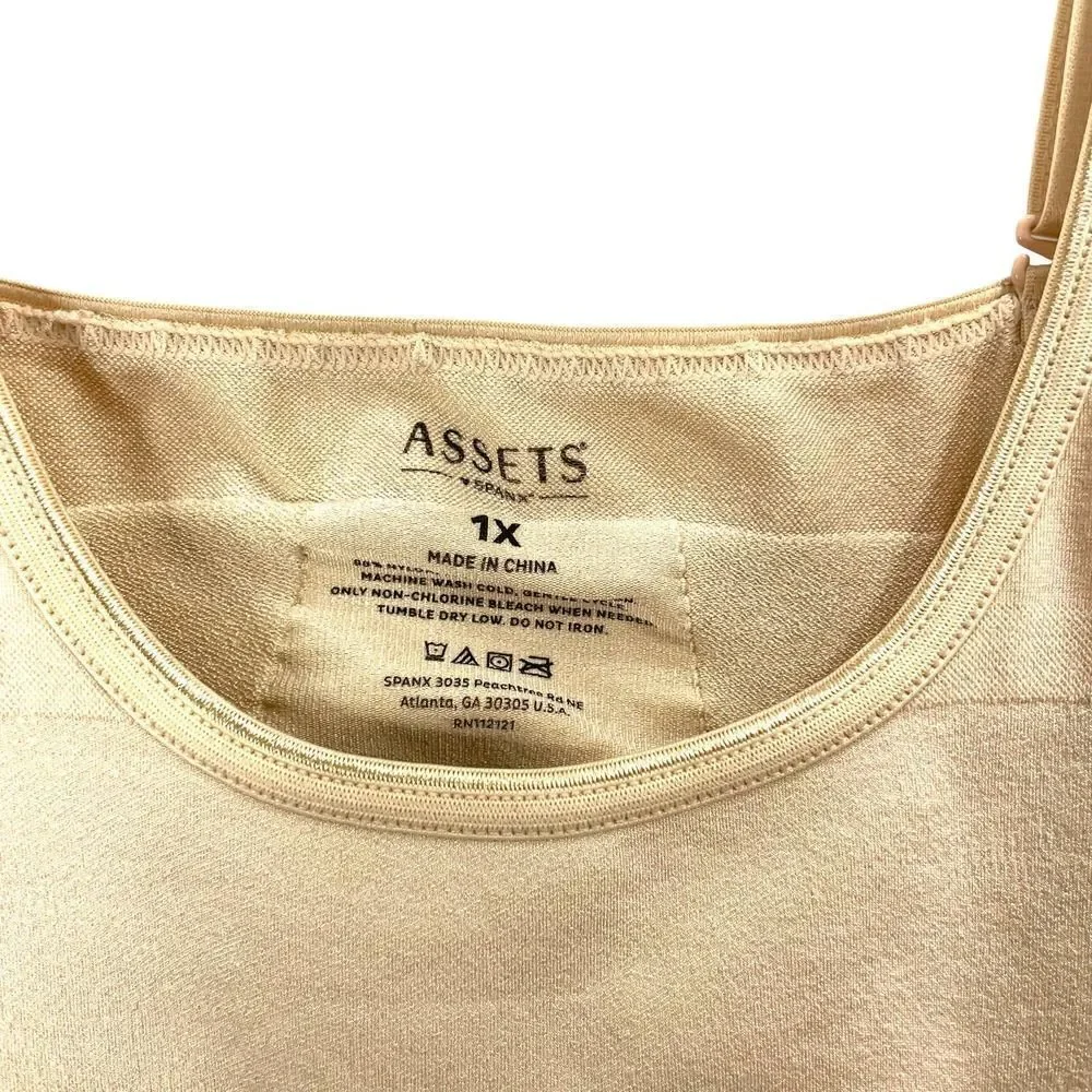 Spanx Assets‎ one piece shapewear bodysuit Sz 1X nude beige